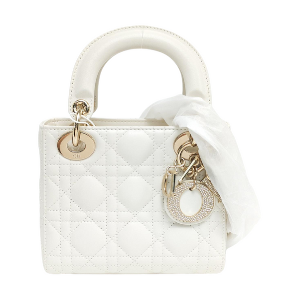 Lady Dior Mini Cannage Lambskin White