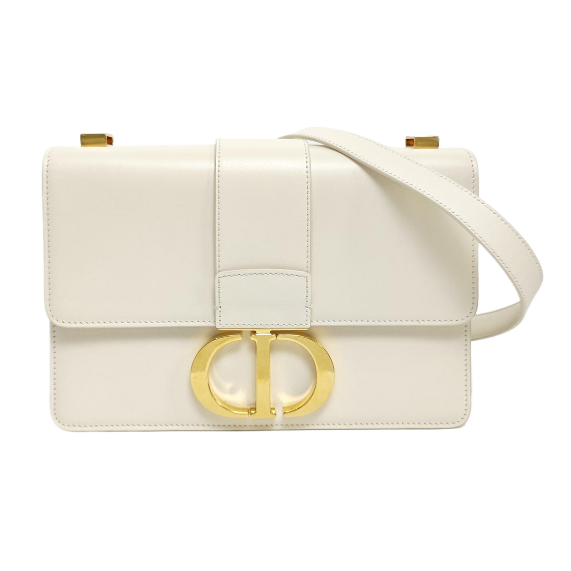 Authenticated pre-owned  30 Montaigne Calfskin White - Crossbody Bag at Looply