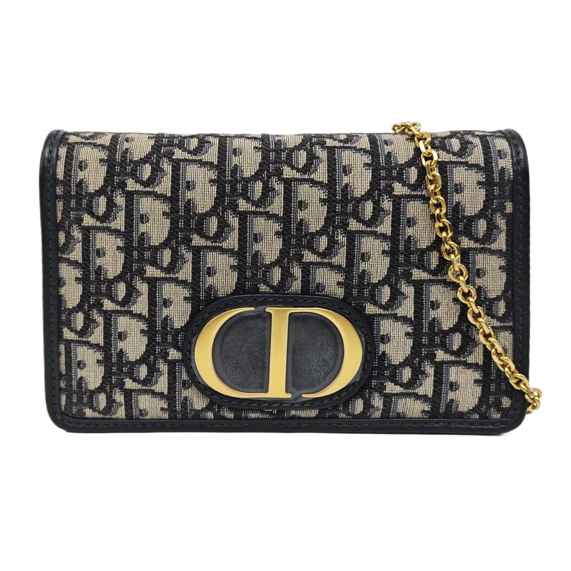 30 Montaigne Mini Oblique Canvas Blue