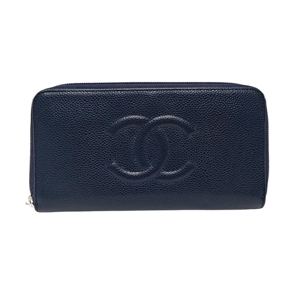Grained Calfskin Wallet Blue
