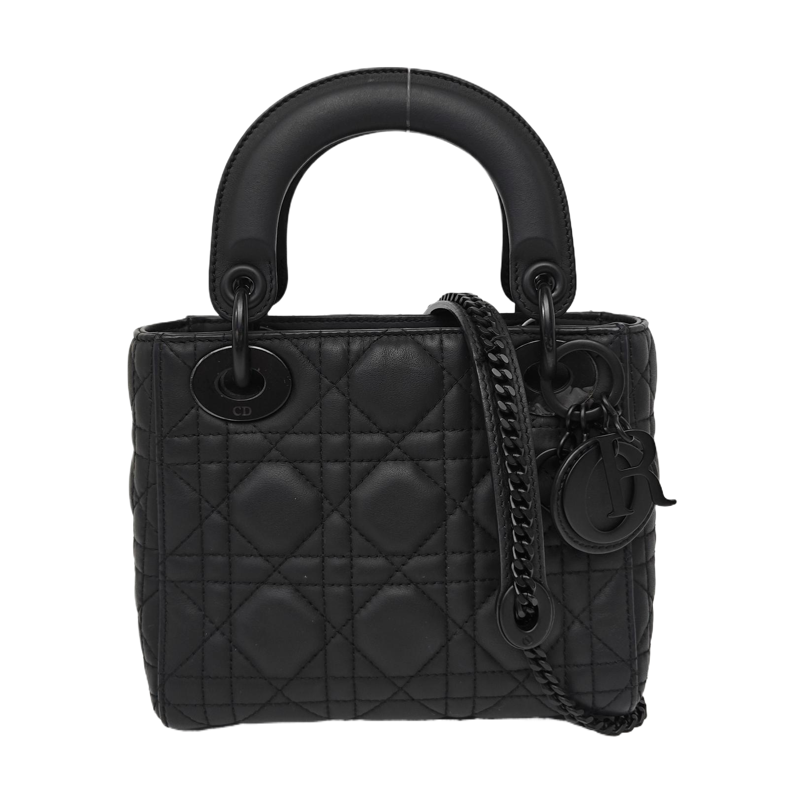 Lady Dior Mini Cannage Calfskin Black
