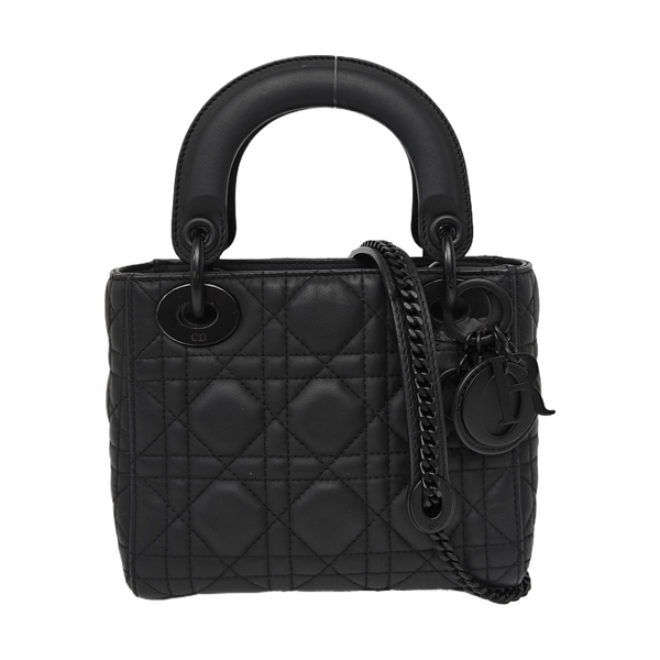 Lady Dior Mini Cannage Calfskin Black