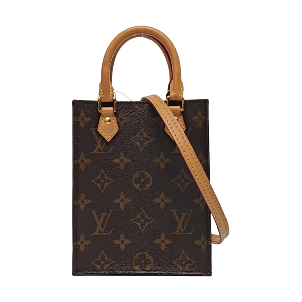 SAC PLAT Mini Monogram Coated Canvas Brown