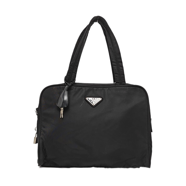 Nylon Top Handle Bag Black