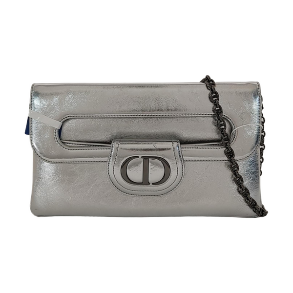 Diordouble Medium Calfskin Silver