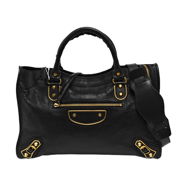 Classic Metallic Edge City Medium Lambskin Black