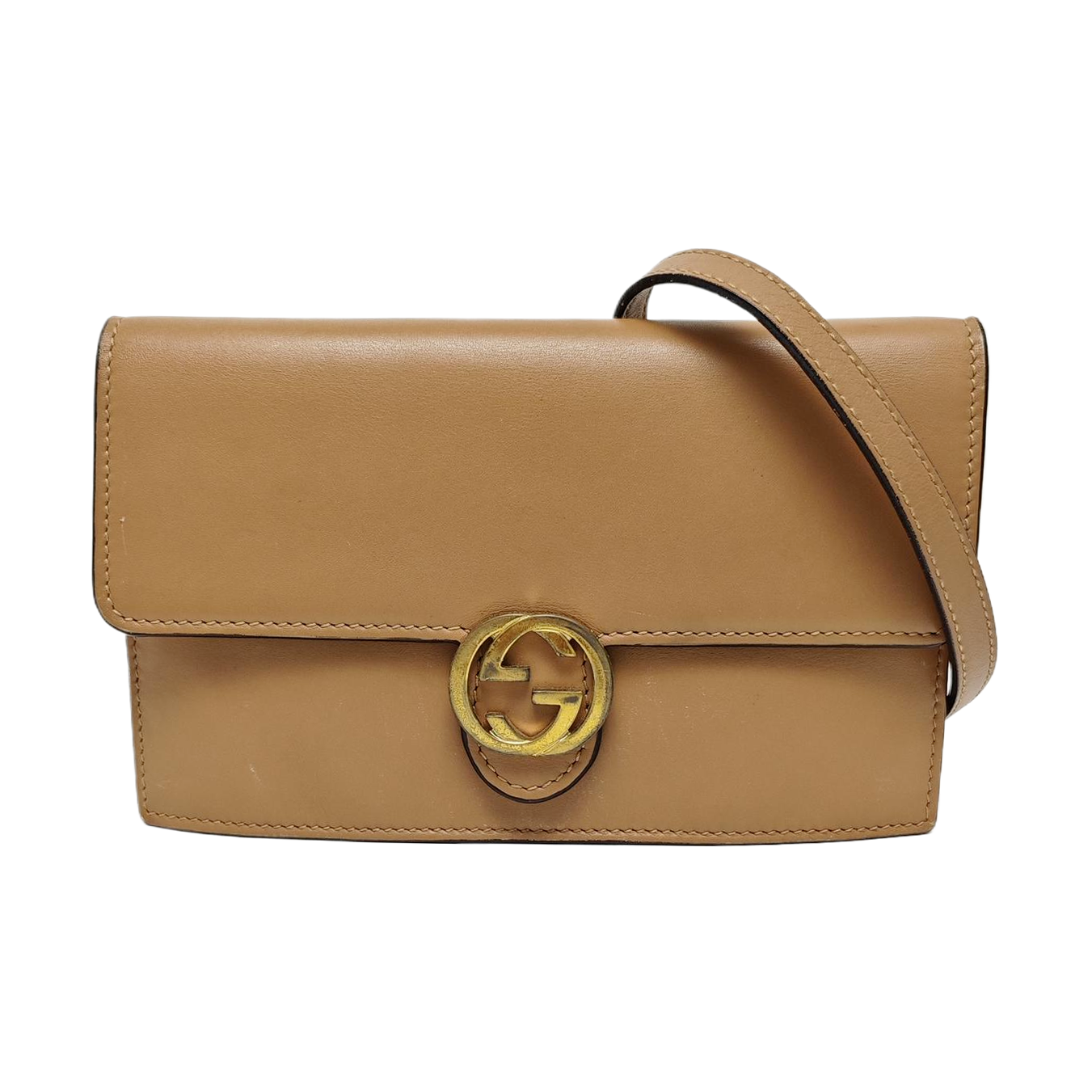 Authenticated pre-owned  Interlocking G Calfskin Beige - Crossbody Bag at Looply