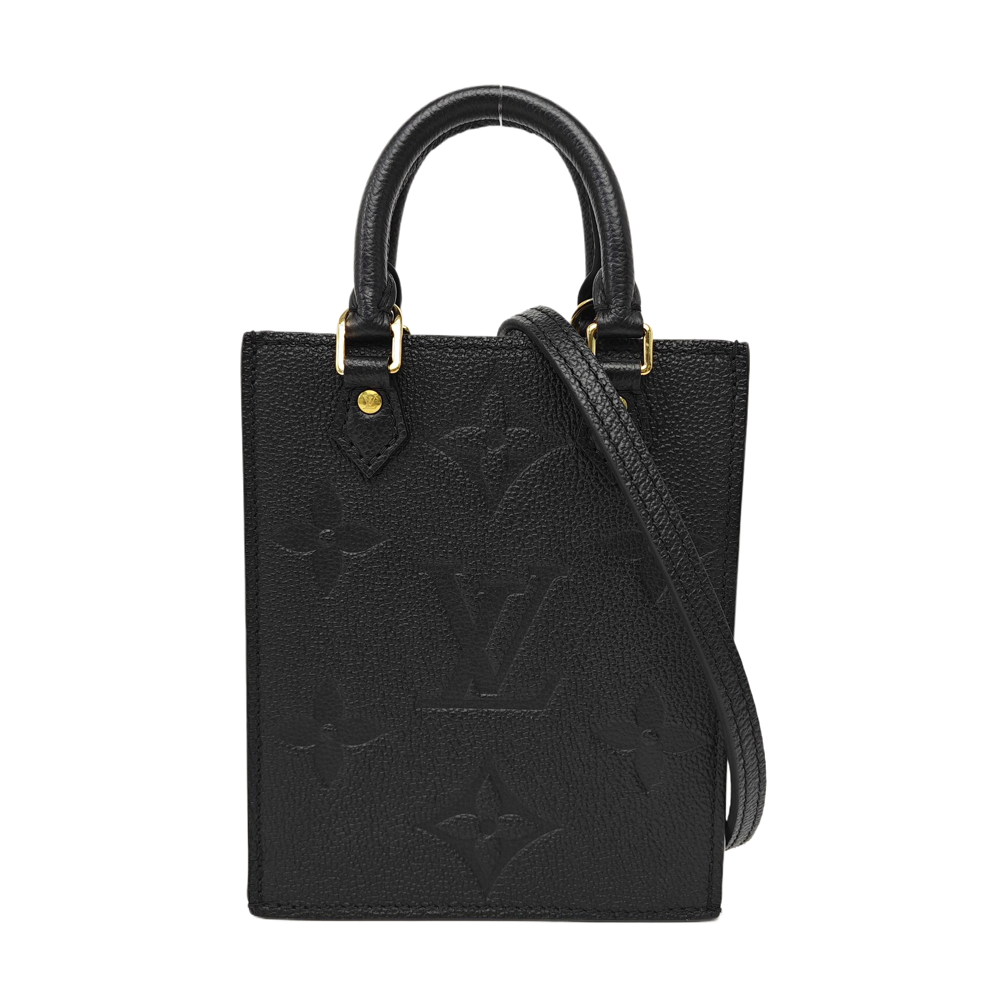 SAC PLAT Mini Calfskin Black