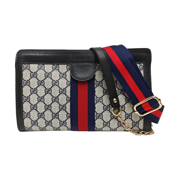 Monogram Coated Canvas Shoulder Bag Gray