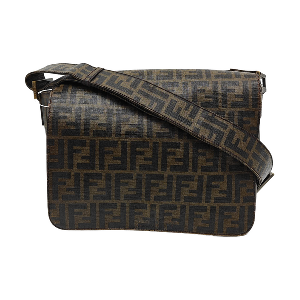 Coated Canvas Shoulder Bag Beige