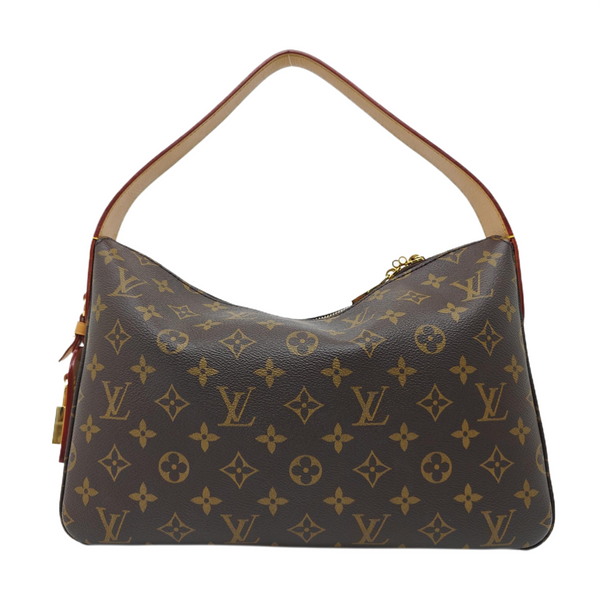 Monogram Coated Canvas Top Handle Bag Brown