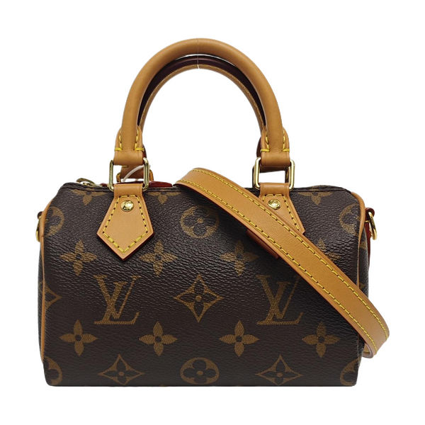 SPEEDY Nano Monogram Coated Canvas Brown