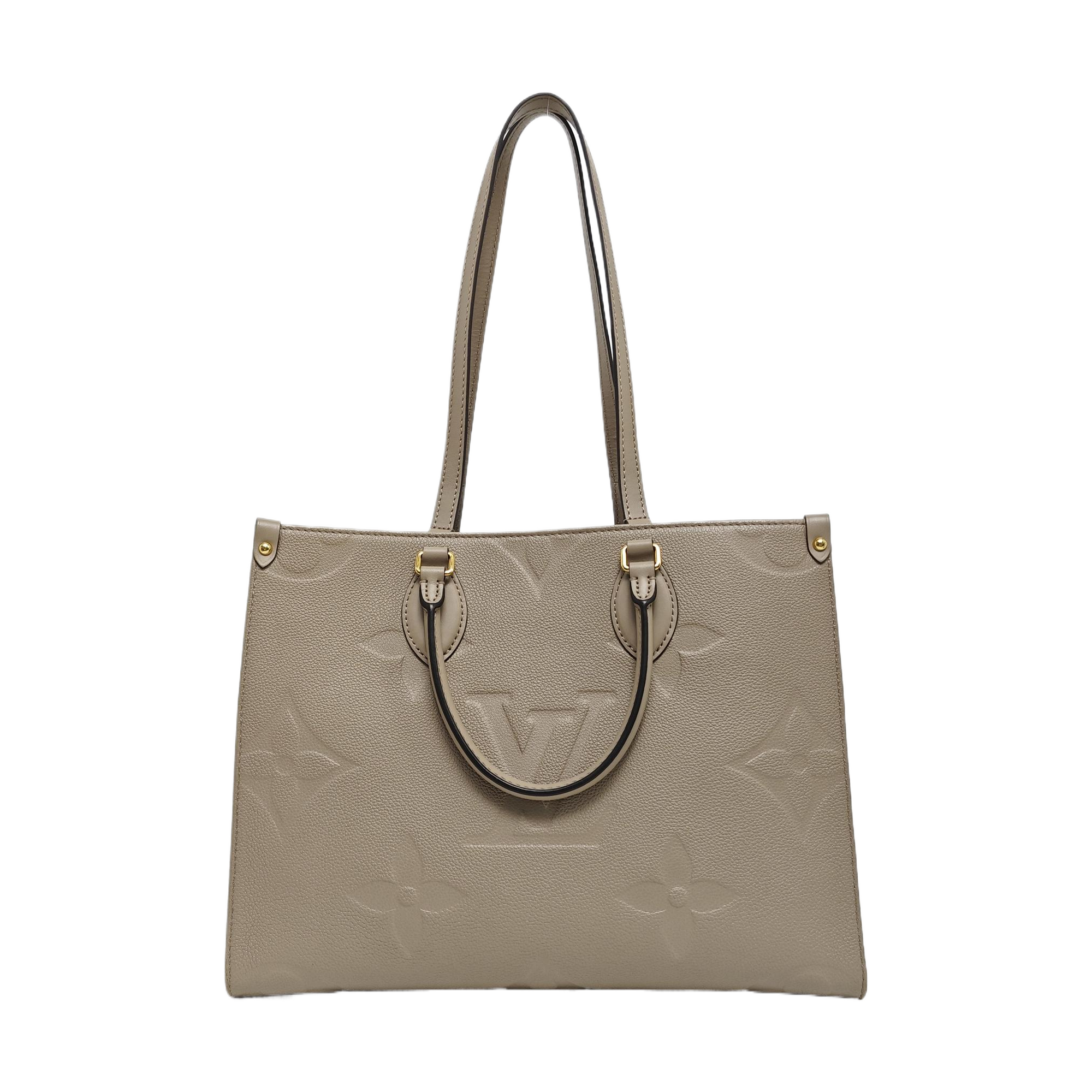 Authenticated pre-owned  ONTHEGO MM Monogram Calfskin Grey - Tote Bag at Looply