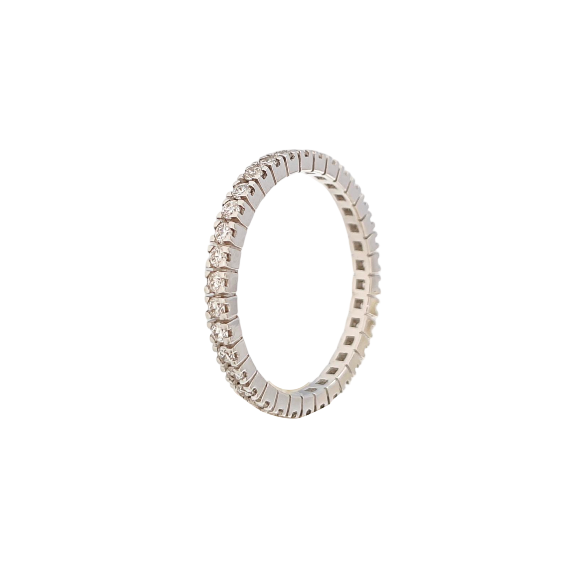 Eternity Bands 18k White Gold Silver Ring EU 47
