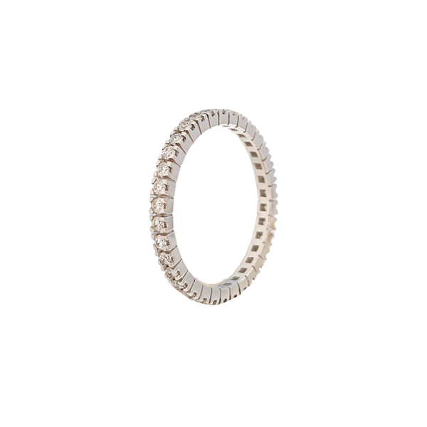 Eternity Bands 18k White Gold Silver Ring EU 47