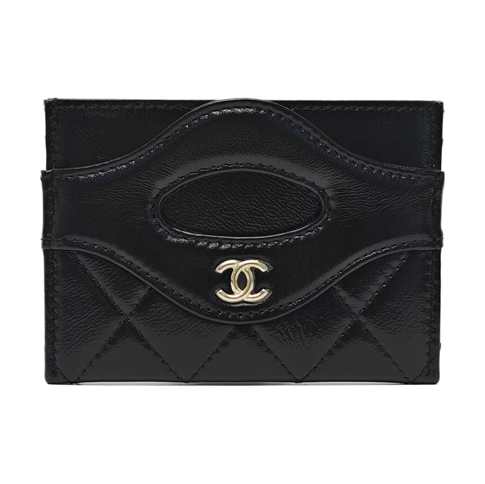 CHANEL 31 Quilted Lambskin Black Card Holder