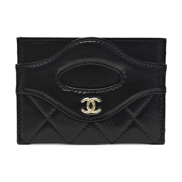 CHANEL 31 Quilted Lambskin Black Card Holder