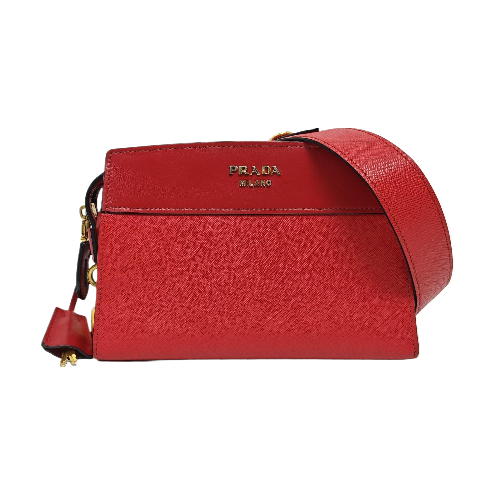 Saffiano Calfskin Shoulder Bag Red