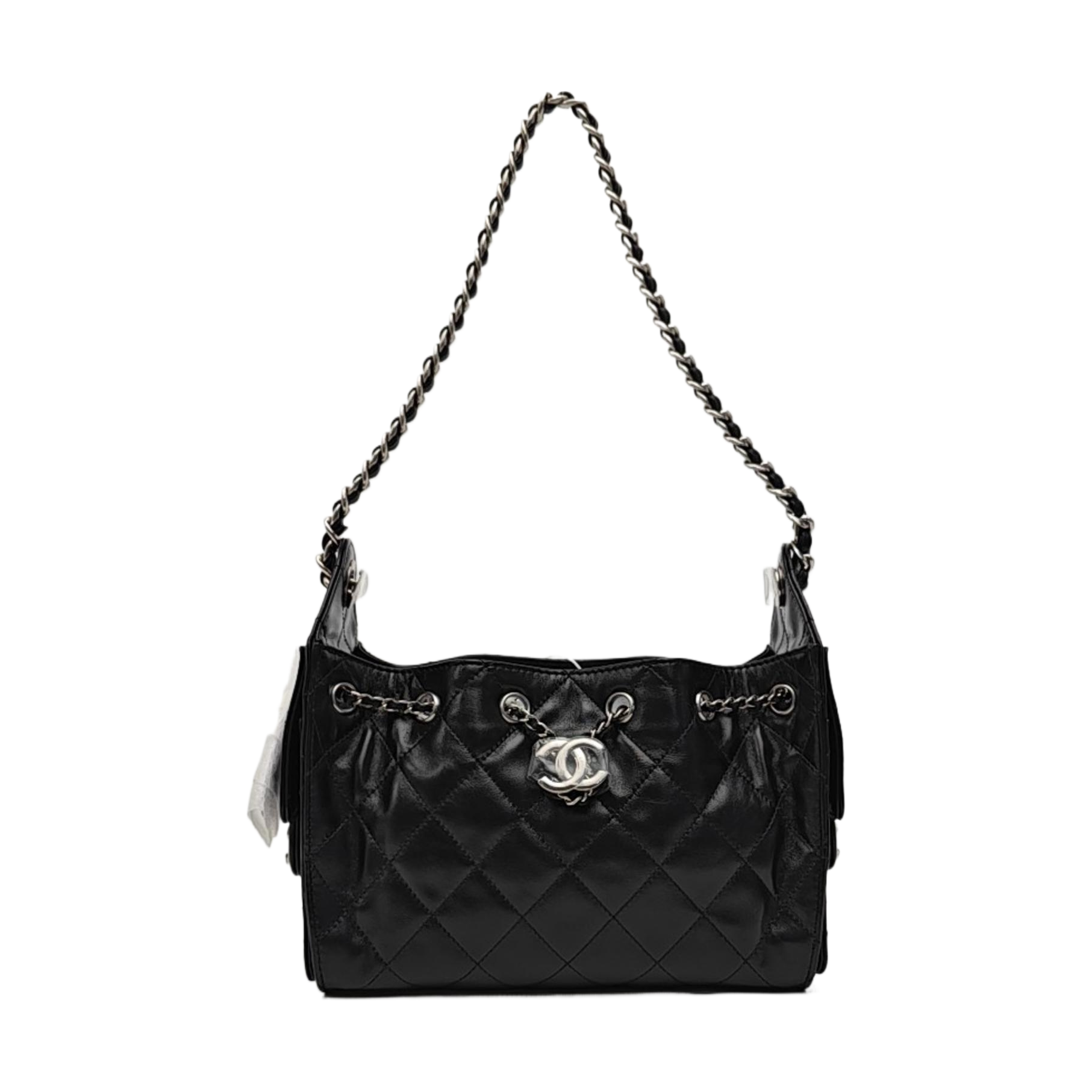 CHANEL 25 Mini Quilted Calfskin Black