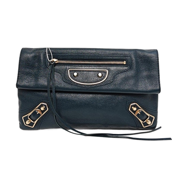 Authenticated pre-owned  Classic Metallic Edge City Calfskin Blue - Clutch at Looply