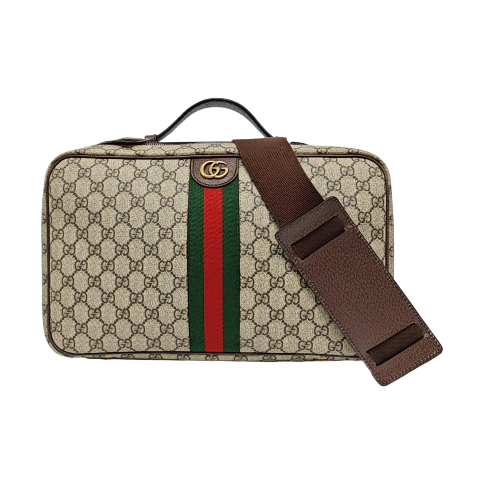 Ophidia Medium Monogram Coated Canvas Beige