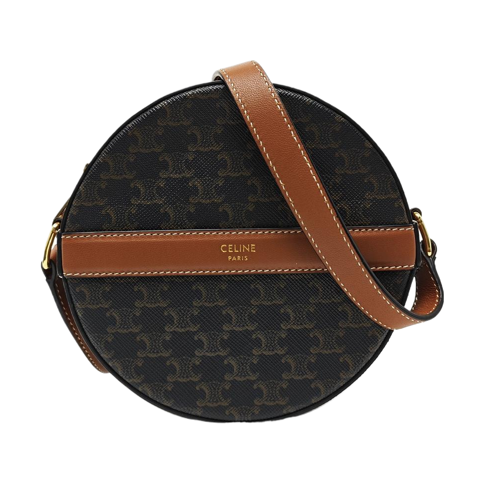 TRIOMPHE ROUND Mini Coated Canvas Brown