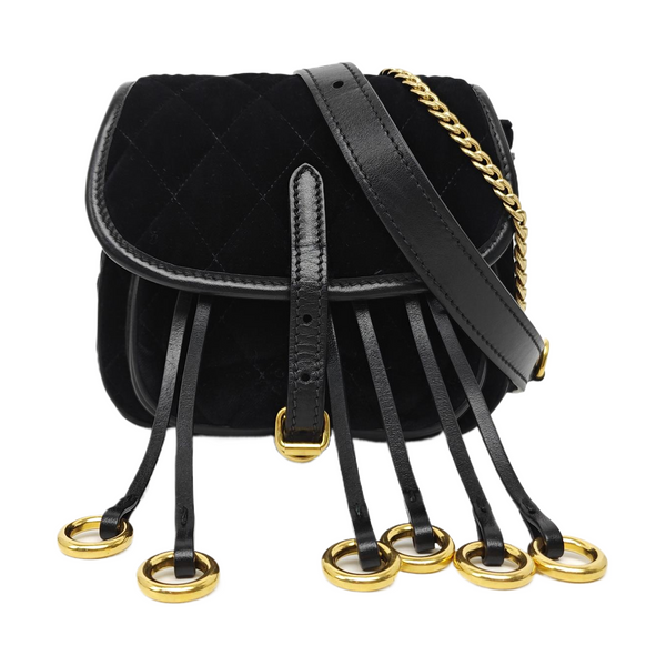 Belt Bag Quilted Velvet Black
