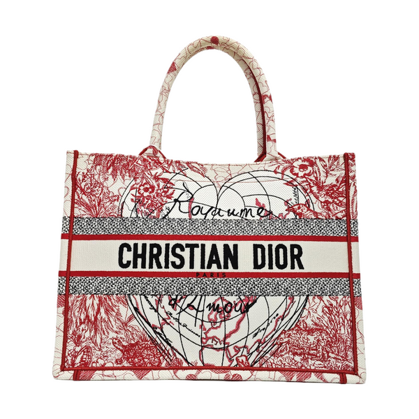 Book Tote Medium Fabric Red