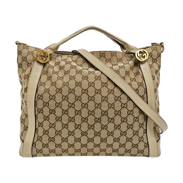 Monogram Canvas Tote Bag Beige
