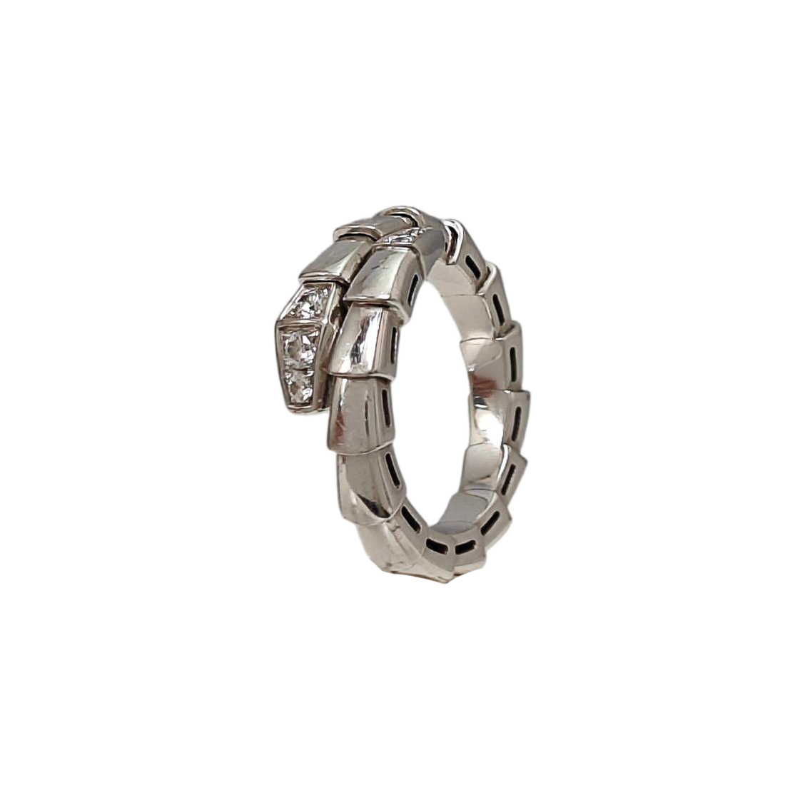 SERPENTI 18k White Gold Silver Ring EU 49