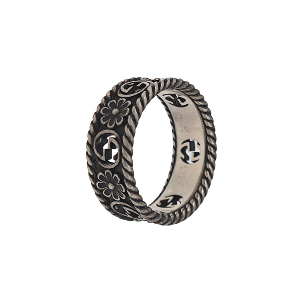 Interlocking G 925 Sterling Silver Ring HK 16