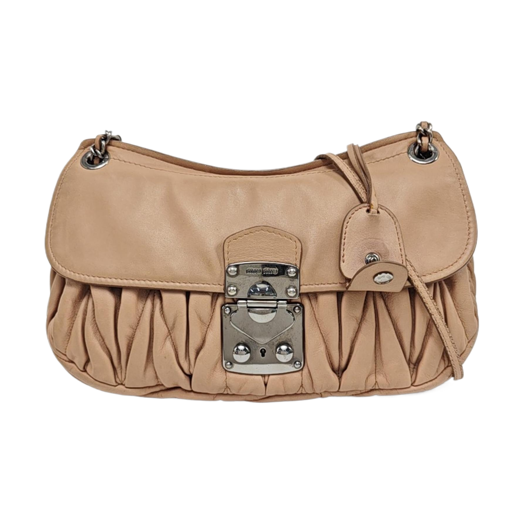 Lambskin Shoulder Bag Brown