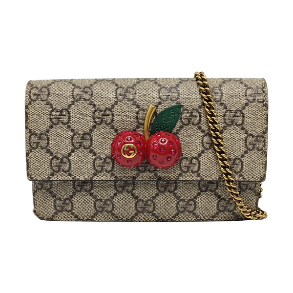 GG Supreme Mini Monogram Coated Canvas Beige