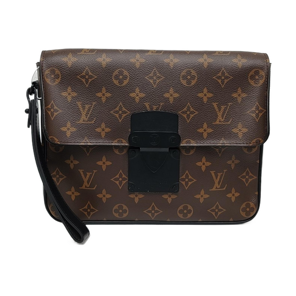 S LOCK Monogram Coated Canvas Brown