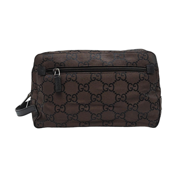 Monogram Canvas Clutch Brown