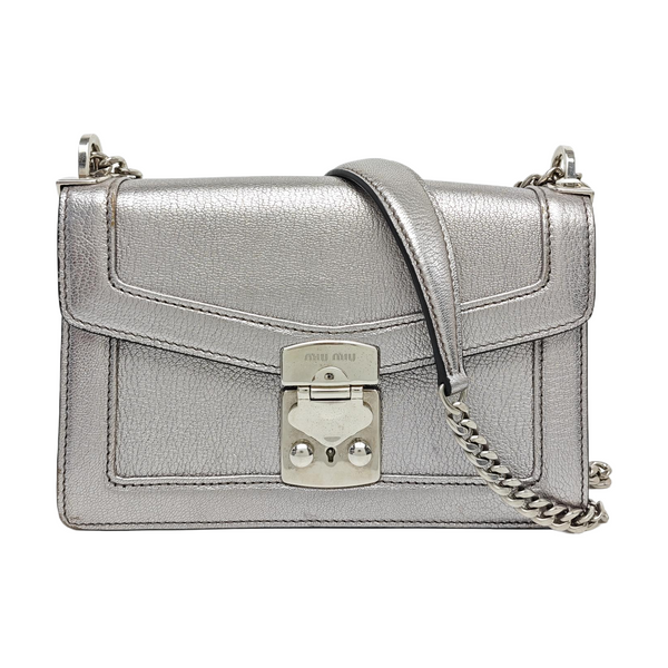Miu Confidential Calfskin Silver