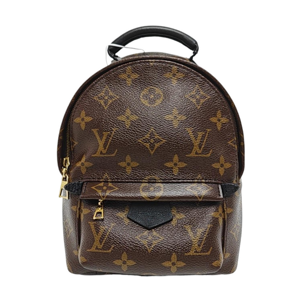 Authenticated pre-owned  PALM SPRINGS Mini Monogram Coated Canvas Brown - Backpack at Looply