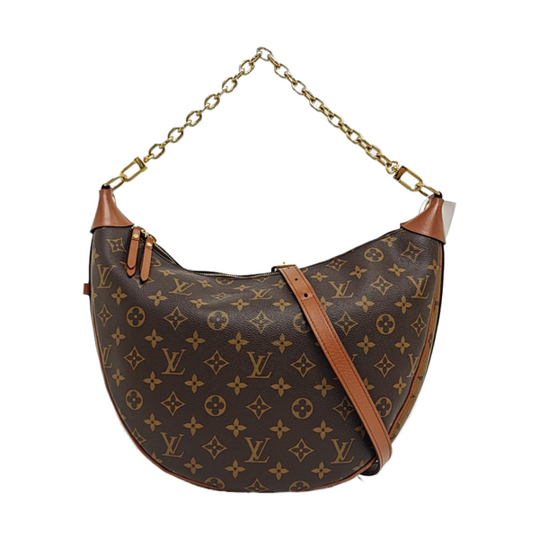 LOOP HOBO Monogram Coated Canvas Brown