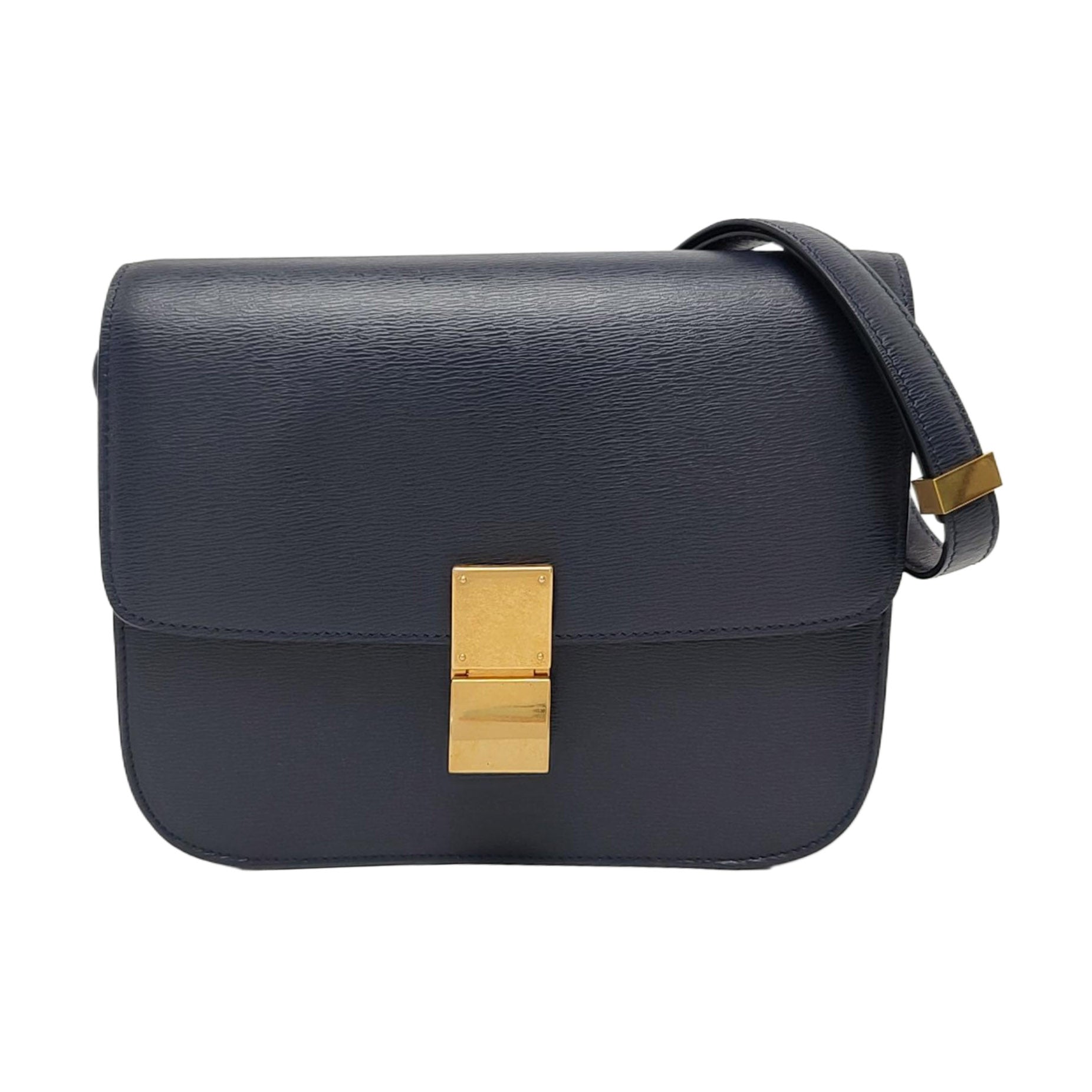 Authenticated pre-owned  CLASSIC BOX Medium Calfskin Blue - Crossbody Bag at Looply