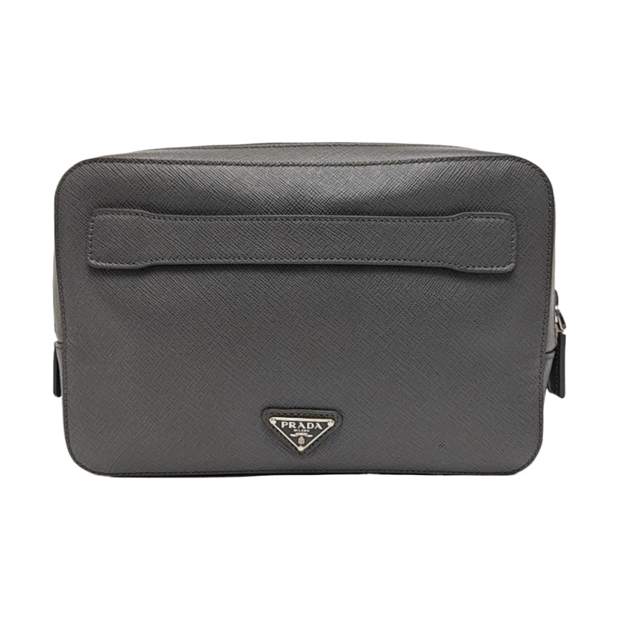 Leather Clutch Gray
