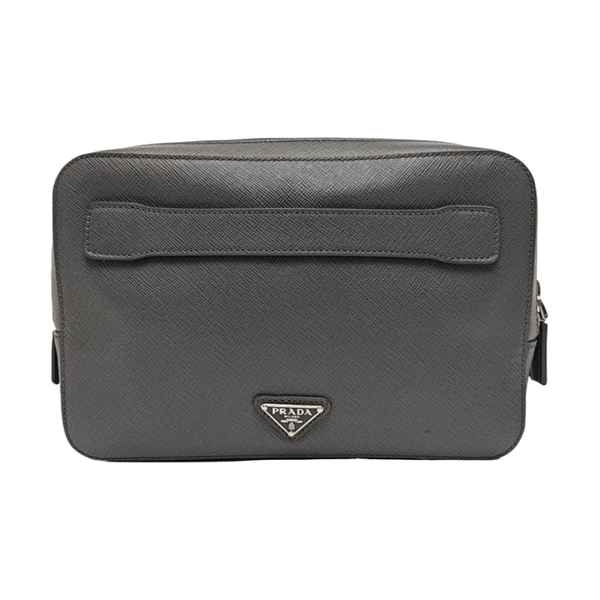 Leather Clutch Gray