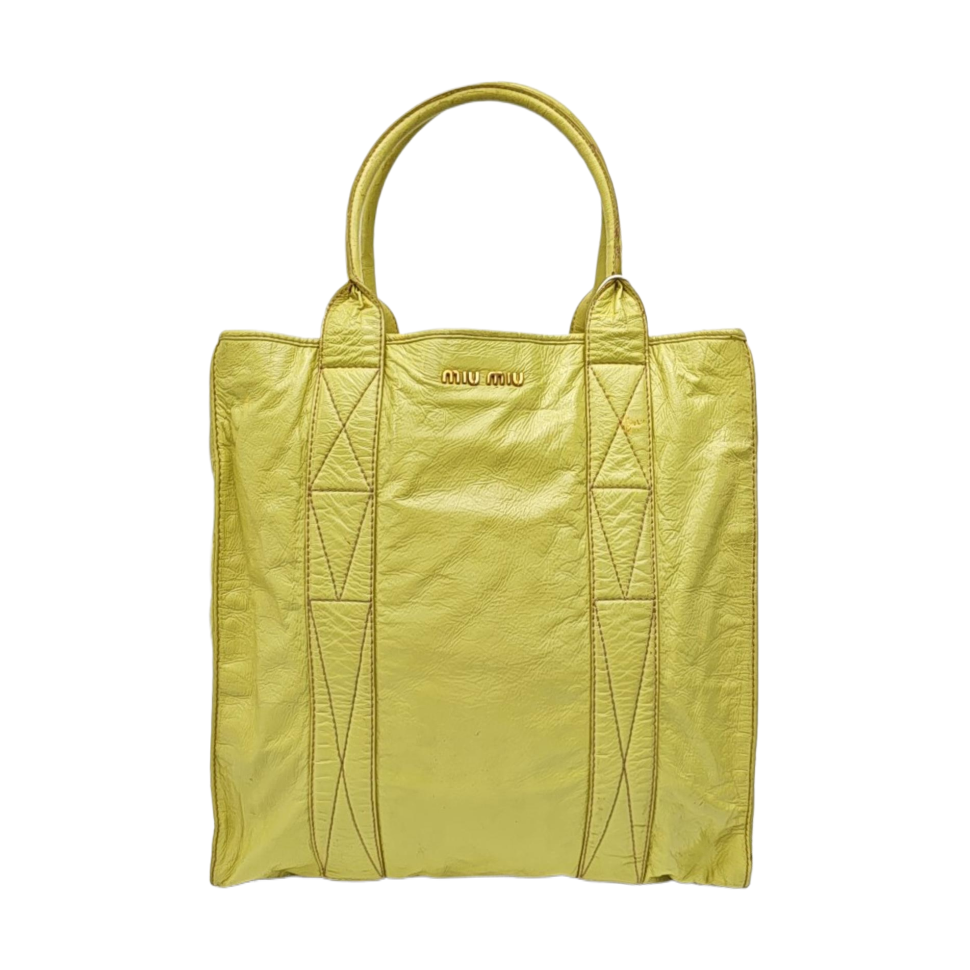 Calfskin Tote Bag Large Yellow