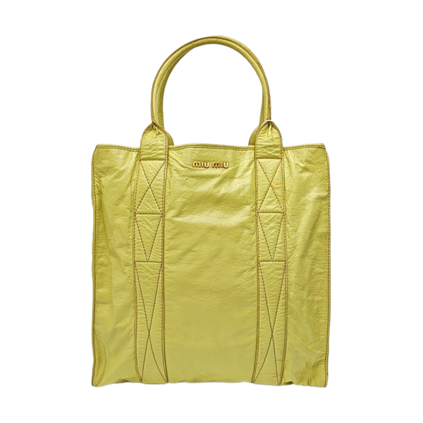 Calfskin Tote Bag Large Yellow