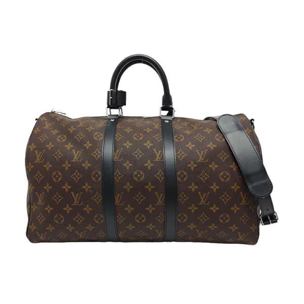 KEEPALL Monogram Coated Canvas Brown