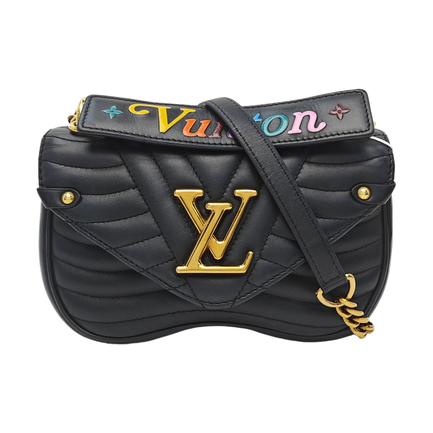 NEW WAVE PM Quilted Calfskin Black