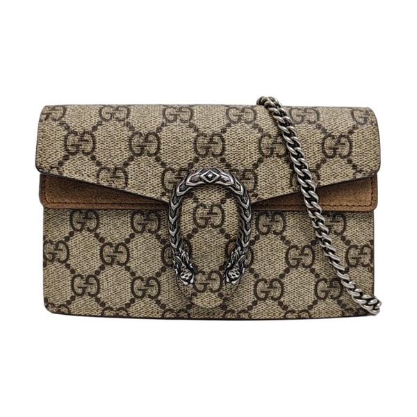 Dionysus Super Mini Monogram Coated Canvas Beige