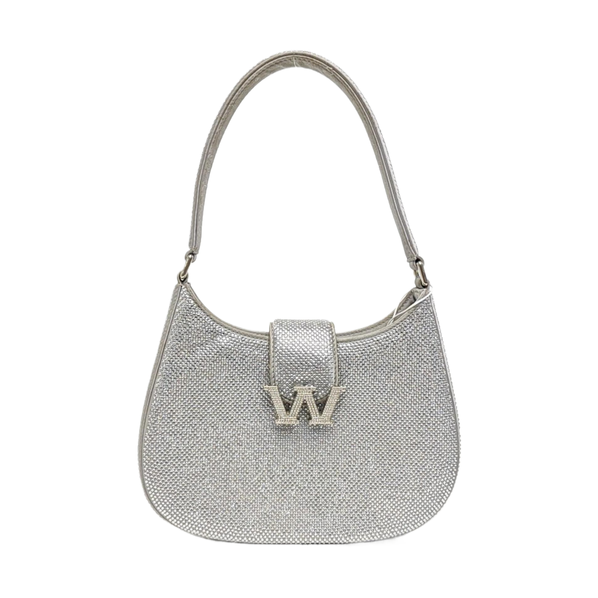 Satin Top Handle Bag Silver