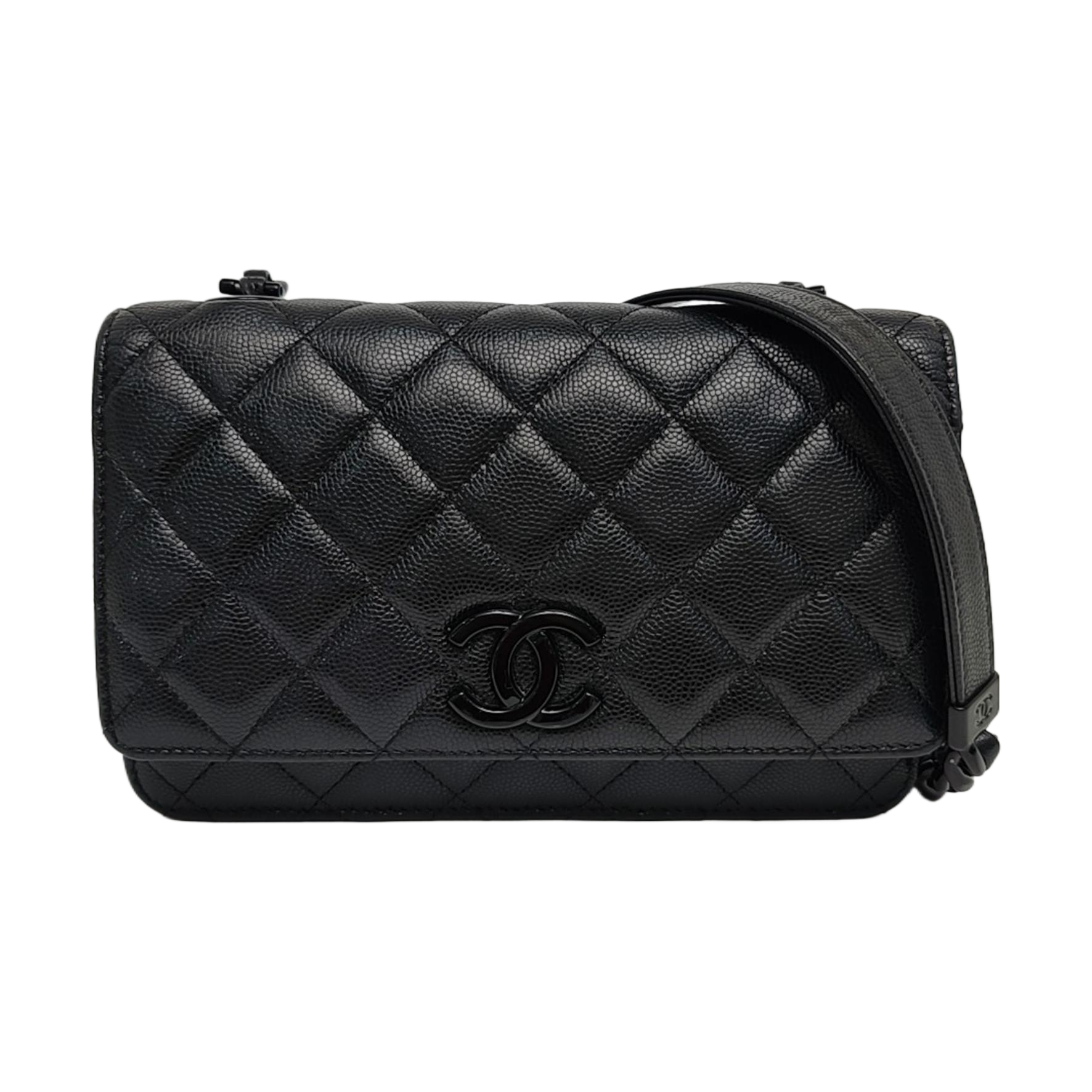 WOC Quilted Grained Calfskin Black