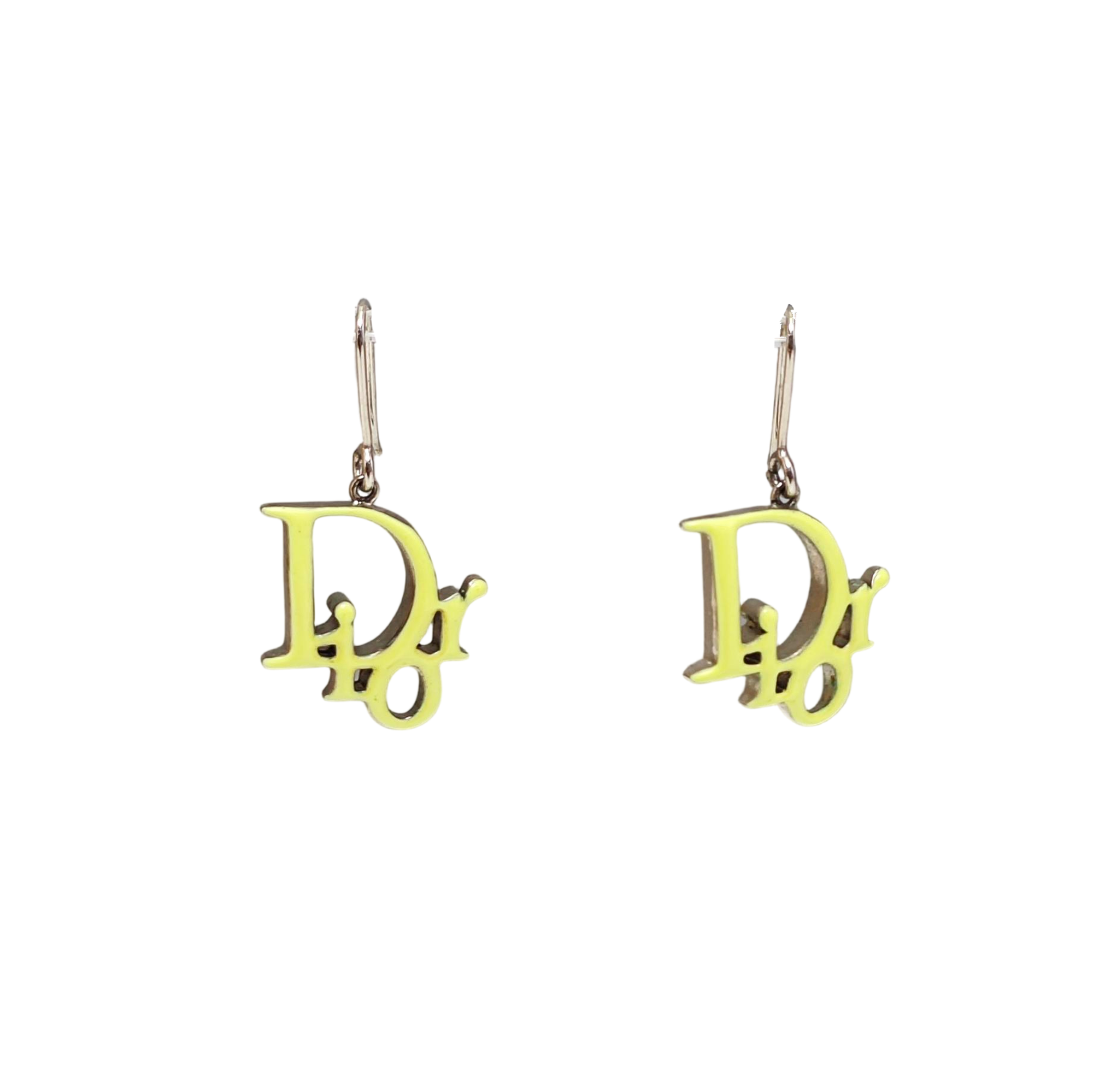Dior Oblique Metal Green Stud Earrings