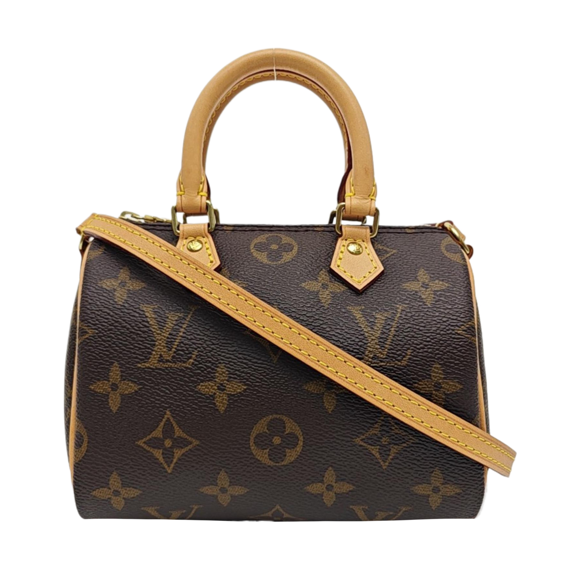 SPEEDY Nano Monogram Coated Canvas Brown